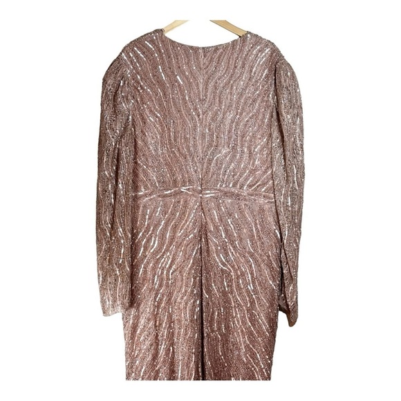 Mac Duggal Beaded Puff Sleeve Trumpet Evening Gown NWT - Picture 8 of 9